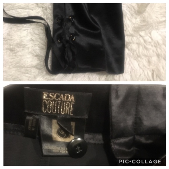 Escada Vintage silky hose pants black size 36 - Picture 8 of 9